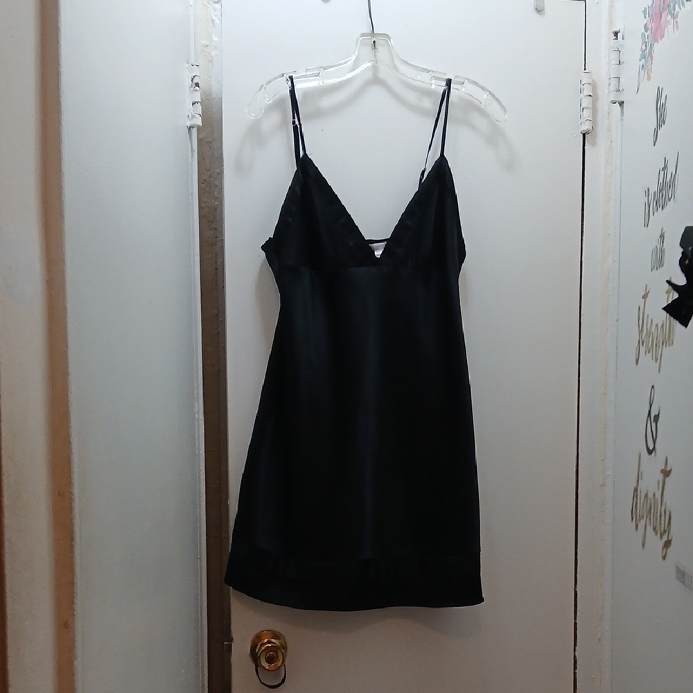 Victoria's Secret Black Satin Chemise